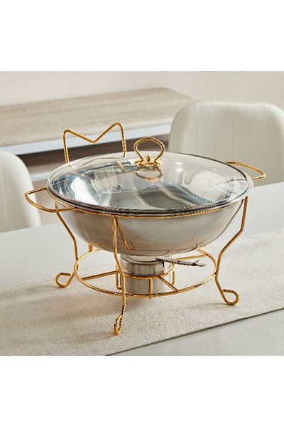 Home Box Wellshine Metallic Chafing Dish with Lid - 6 L