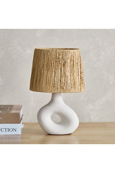 Home Box Amelie Ceramic Table Lamp with Paper Lampshade - 31 cm
