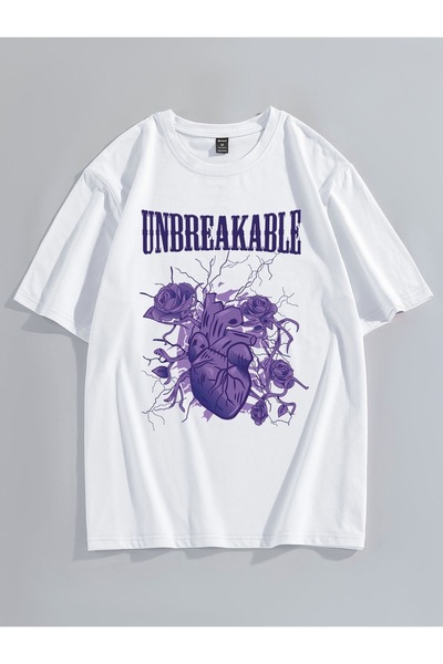 Jose Clothing Ženska bela majica sa uzorkom Crew Neck Oversize Cut