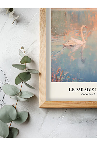 STARYUNA Pictură în cadru din lemn de rață cu efect de pictură în ulei, pictură în ulei cu vedere la lac yuna74