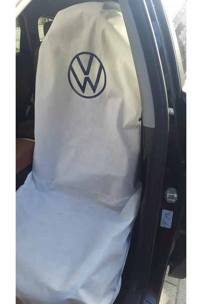 Cebeci WOLKSWAGEN logolu BEYAZ tela oto servis kılıfı (2,li paket)