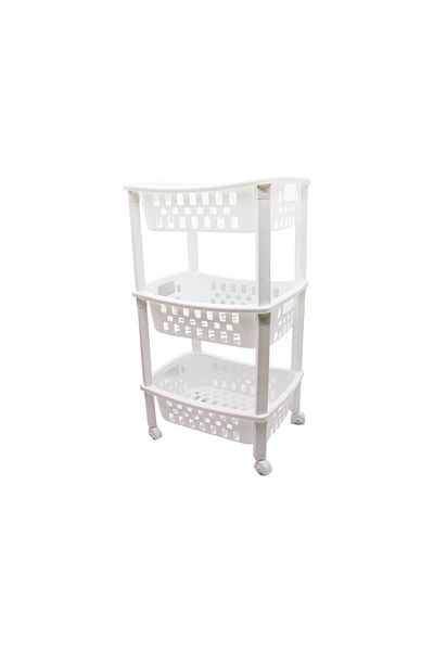 doremodam Lisinya - 3-Tier Basket Organizer with Shelf Unit Wheels, 400X295X700Mm (4767)