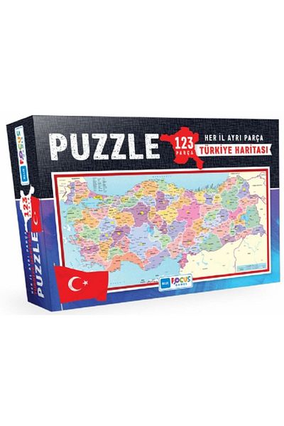 Blue Focus Yayınları Blue Focus Türkiye Map Boxed - Puzzle 123 Pieces