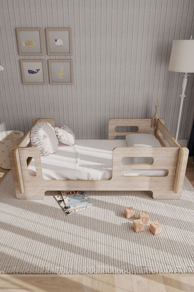 zeo wood design Mdflam Modern Montessori Çocuk Yatak, Baza, Karyola - Sonoma