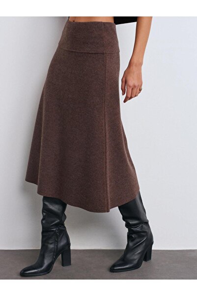Dilvin Θεσσαλονίκη Midi Φούστα-καφέ