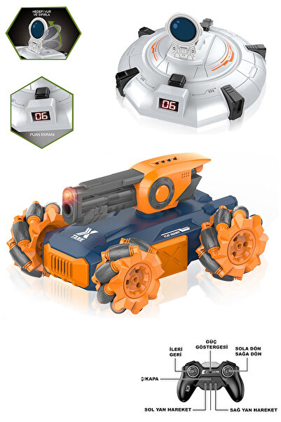 TRENDZONE Uzaktan Kumandalı Işıklı Atış Hedefli Ufo Avcısı Akrobatik Dublör T...