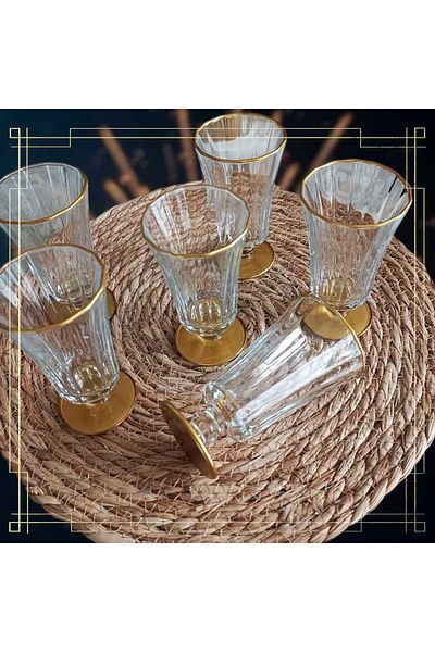 Paşabahçe Special Series Gilded 6-Piece Coffee Water Glass
