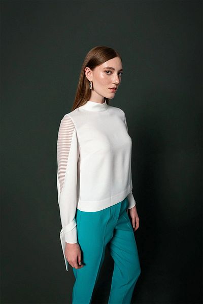 Bonesti Ecru Transparent Transitional Blouse