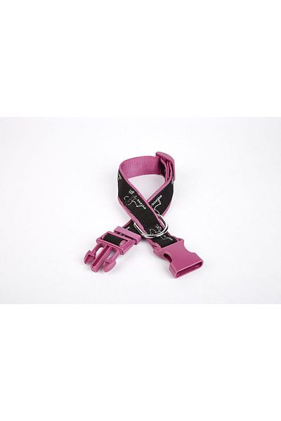doremodam Lisinya205 - 3 cm X 36-60 cm Purple Dog Pattern Woven Collar
