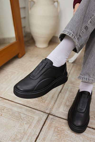 ANGELİNA JONES PANTOFI CASUAL DE DAMA SARR NEGRU PIELE REALA DETAIL CAUCIUC