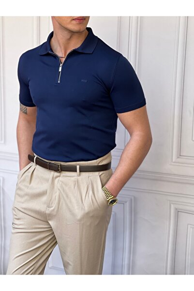 MODEFENDİ Υψηλής ποιότητας μπλουζάκι πόλο με φερμουάρ