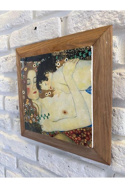 woodhomeworks Панел за картина с масивна рамка от естествен камък и мрамор 26x26 см