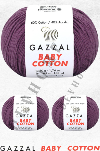 devhome Gazzal Baby Cotton Amigurumi İpi - 50GR 3 bucăți Punch El Örgü İpligi...