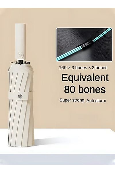 Taimi ella For Protection From Rain And Sun Folding Automatic Umbrella Waterproof Windproof beige