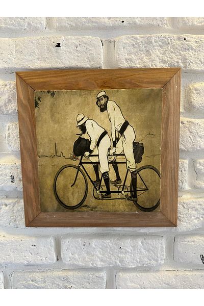 woodhomeworks Панел за картина с масивна рамка от естествен камък и мрамор 26x26 см