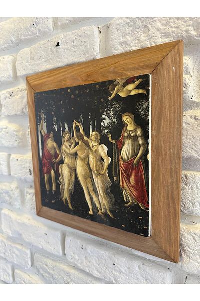 woodhomeworks Панел за картина с масивна рамка от естествен камък и мрамор 26x26 см