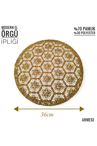 ARMESE 36cm Mustard Knitted Plate - Service Plate Bottom, 1 Piece