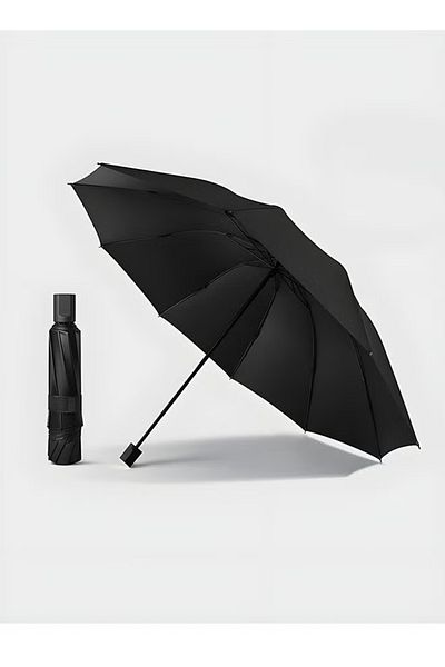 Taimi Umbrella For Protection From Rain And Sun Folding Waterproof and Windproof 125 CM - Black