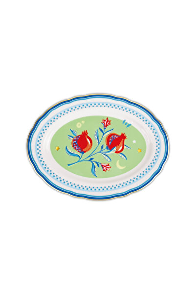 Baci Milano Mamma Mia Nar Desenli Oval Servis Tabağı 34 cm x 25 cm