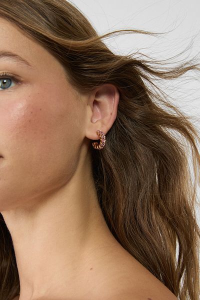 Stradivarius Set of 9 hoop and rhinestone earrings