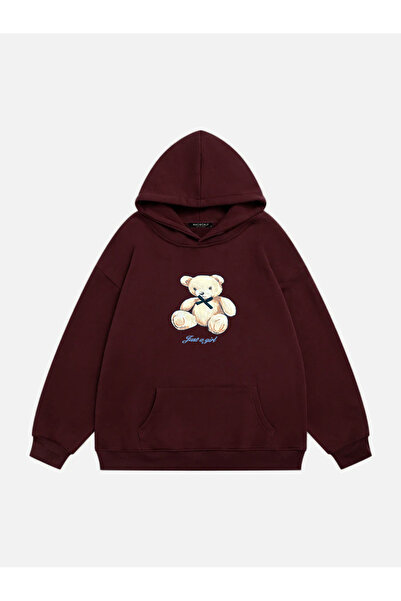 Mad&Calf Ženska majica sa kapuljačom i printom "Just A Girl" od flisa, veće v...