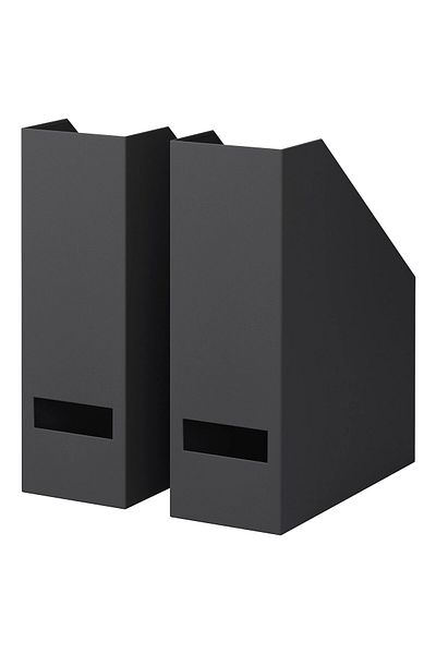 IKEA Set of 2 Ikea File Kutsu, Black Cardboard 10X25X30 cm