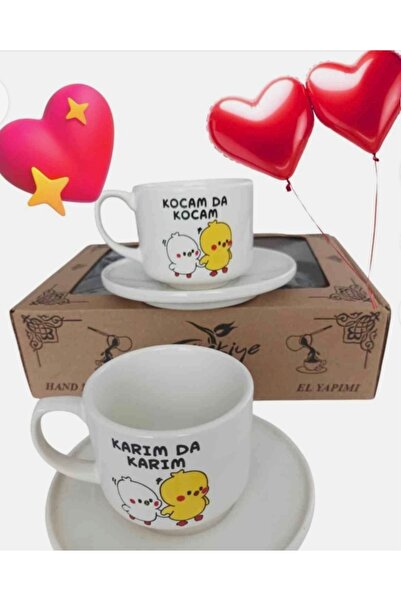 moda marifet Karım da karım kocam da kocam 2'li kahve fincanı
