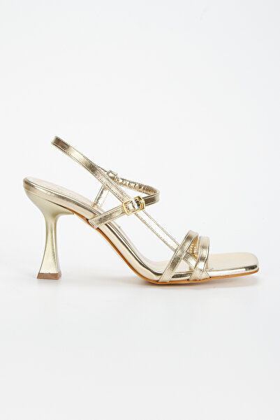 Miss Mitto Γυναικεία χρυσά μεταλλικά βραδινά παπούτσια φορέματος με ρυθμιζόμενο αστράγαλο και κομψή λεπτομέρεια