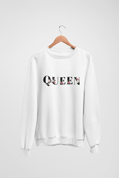 Butik Φούτερ με μακρύ μανίκι Floral Queen Transfer με τύπωμα με λαιμόκοψη ποδ...