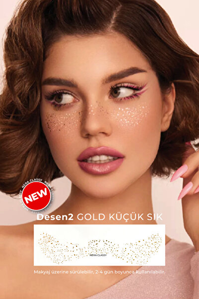 Nera Classy Aktarılabilir Yüz Vücut İçin Sticker Dövme 2 ADET - Küçük Sık Desenli Çil Dövme Transfer Sticker