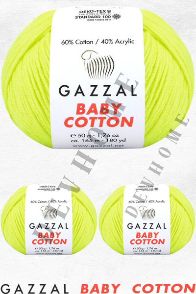devhome Gazzal Baby Cotton Amigurumi İpi - 50GR 3 bucăți Punch El Örgü İpligi...