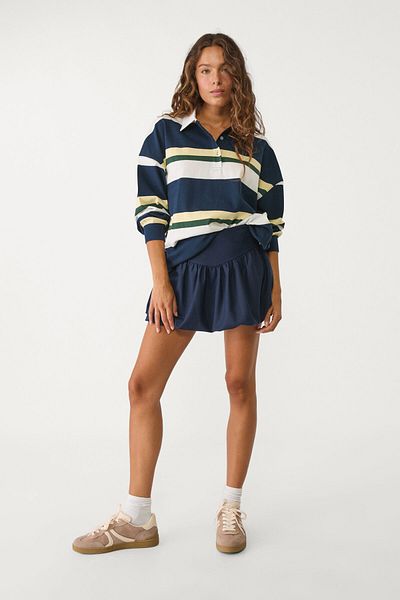 Stradivarius Oversize striped polo T-shirt