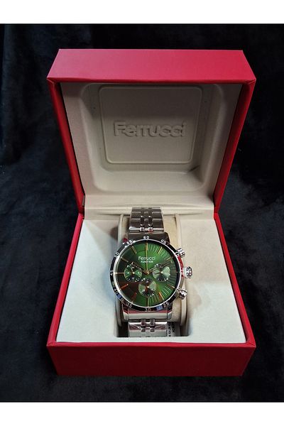 Ferrucci Ferrucci̇ Function Active Function Green Original Steel Men's Wristwatch
