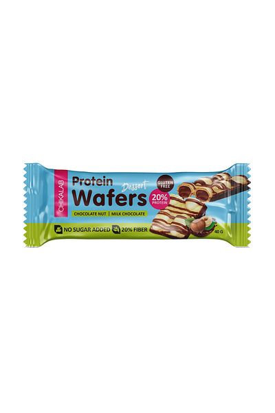 CHIKALAB Protein Wafer, Chocolate Dessert, Box of 12 Pieces