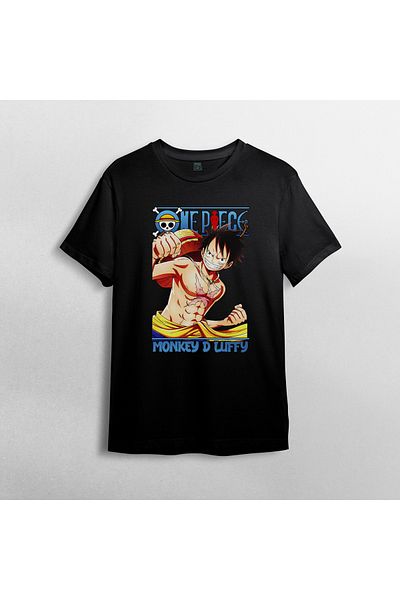 Pixxa Μπλουζάκι One Piece Monkey D. Luffy Crew Neck - 100% βαμβάκι Μοντέλο 9