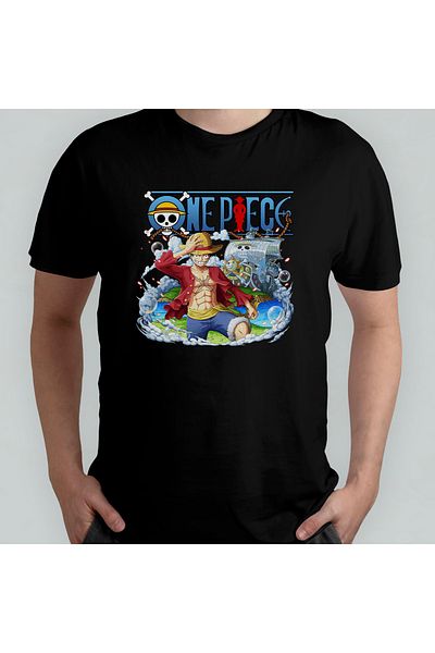 Pixxa Μπλουζάκι One Piece Monkey D. Luffy Crew Neck 100% βαμβακερό - Μοντέλο 13