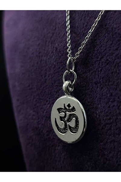 sarıyer silver Yoga Om Aum Ohm Mantra Sembolü Hint Meditasyon Temalı Taşsız Ç...