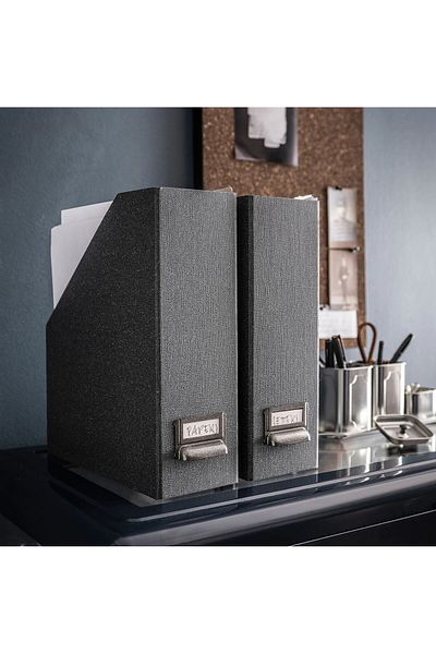 IKEA 2 Pcs 10X26X30 cm File Quality Threads Ikea Set of 2 Sash Gray Shelf Cardboard