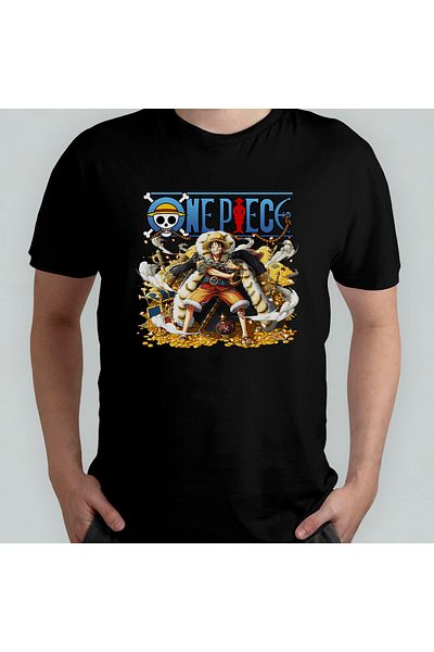 Pixxa Μπλουζάκι One Piece Monkey D. Luffy Crew Neck 100% βαμβακερό - Μοντέλο 6
