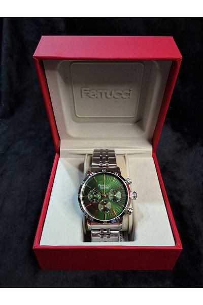 Ferrucci Ferrucci̇ Function Active Function Green Original Steel Men's Wristwatch