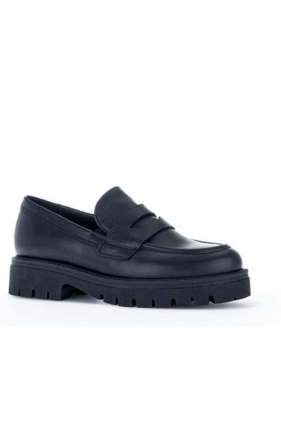 GABOR Black Loafers Womens Shoes