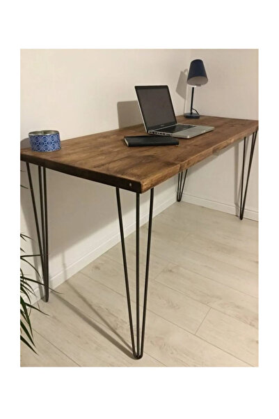 HaleVia Doğal Ahşap Çalışma Masası Ahşap Masa