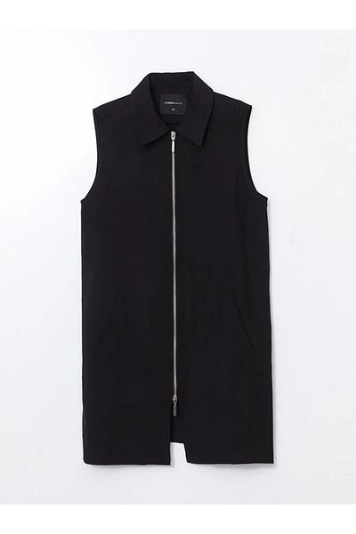 LC Waikiki Lcw Grace Black Jacket Collar Women's Classic Vest