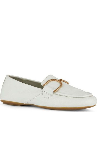 Geox White Moccasins Womens Shoes