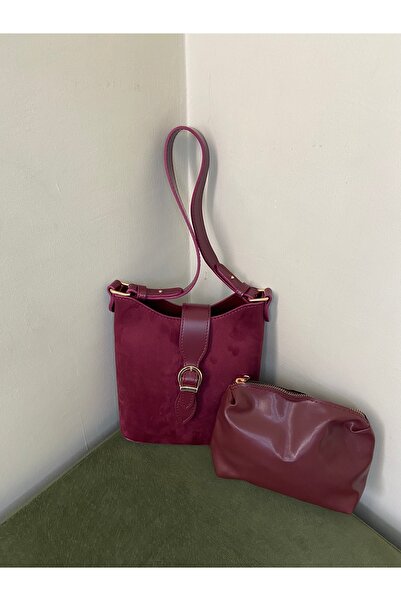 Melos Butik Geantă de mână și de umăr pentru femei, din piele de căprioară bu...