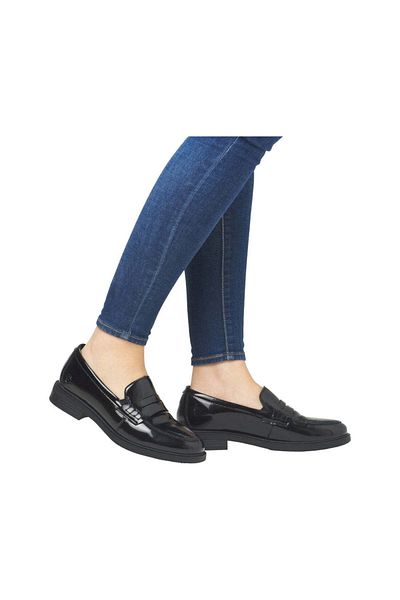Remonte Black Loafers Womens Shoes