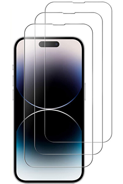 CEPSTOK iPhone 14 Pro 6.1" Kırılmaz Cam 3 Adet Temperli Şeffaf Ekran Koruyucu...