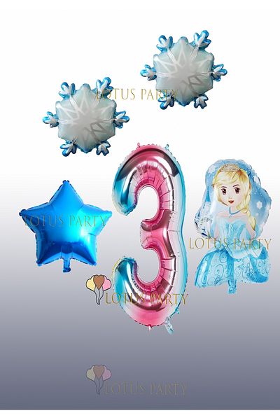 LOTUS PARTY Σετ μπαλονιών με θέμα Snowflake Princess - Crystal Foil Balloon Princess Girl Foil Balloon Age 1