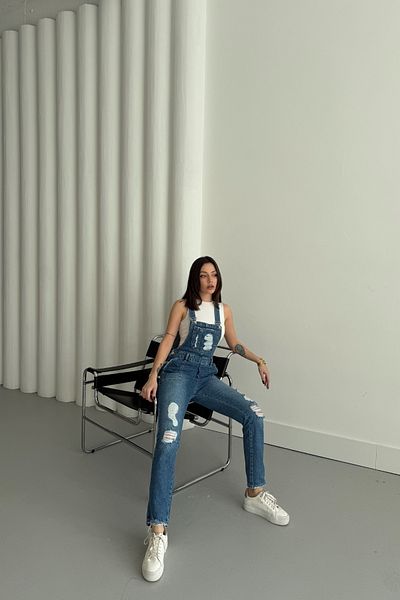 XRAY JEANS Salopetă de damă cu bretele și buzunare Gardener Blue Denim