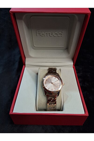 Ferrucci FERRUCCİ  BRONZ ZİNCİR MODEL  ÇELİK KADIN KOL SAATİ
